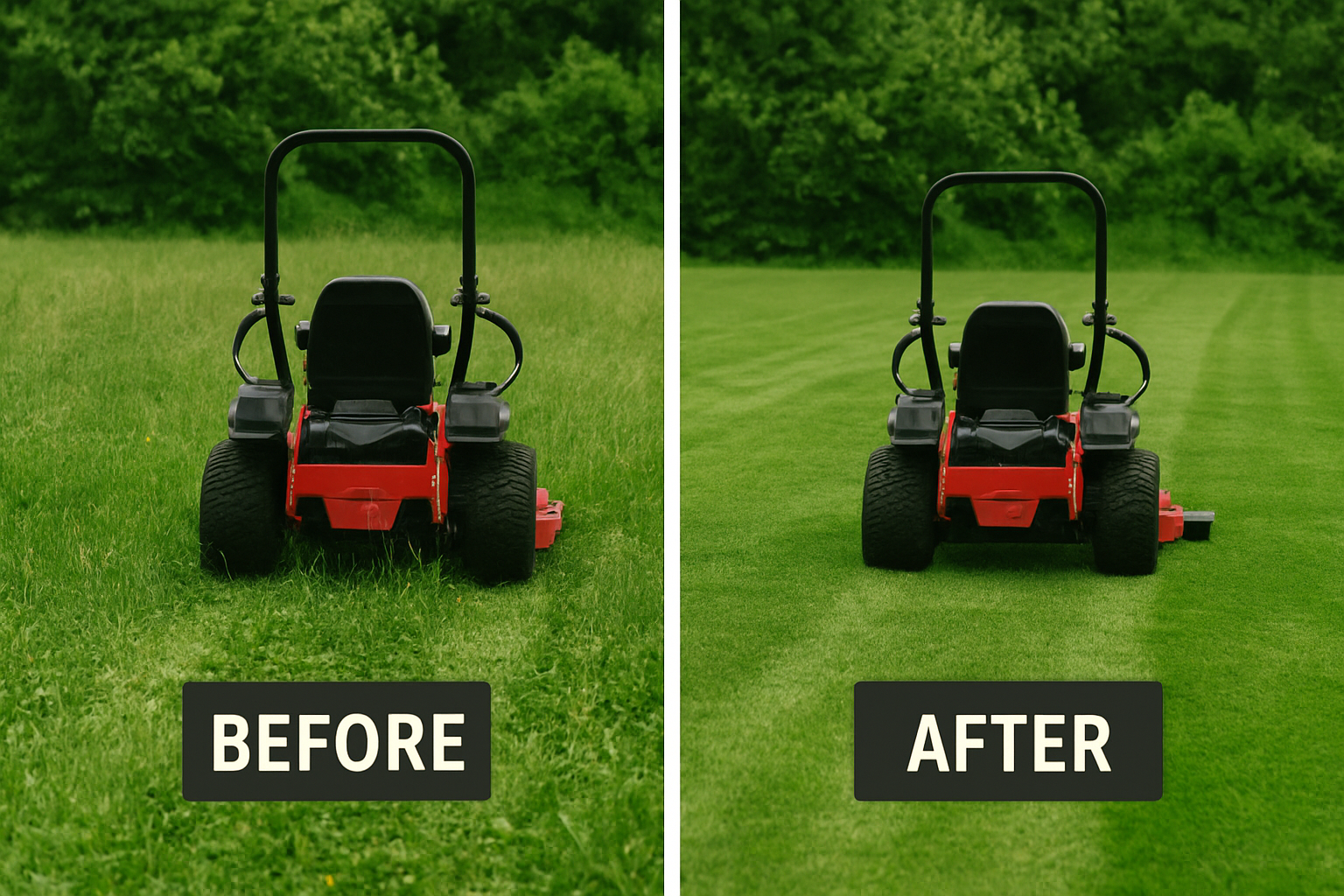 a lawn mower on the grass